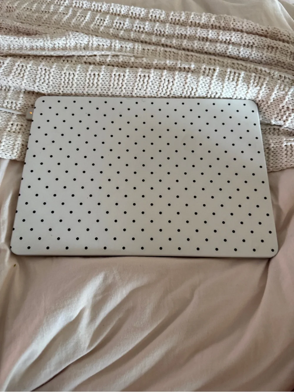 White Polka Dot Laptop Case - Slim Protective Cover